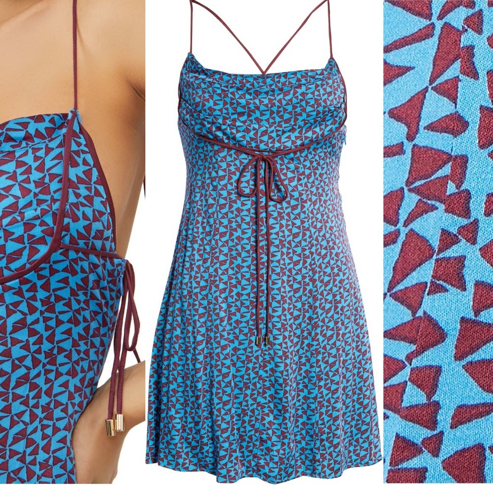 🛑 ✋ 1 hour Sale. Free People, Kai print tie strap dress - Picture 2 of 8